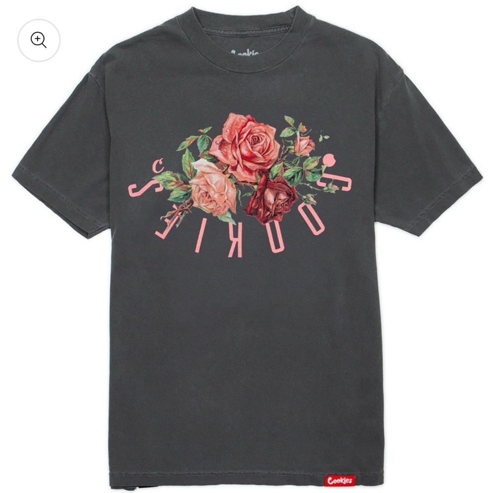 NWT Cookies La Rosa Tee Washed Black Size S